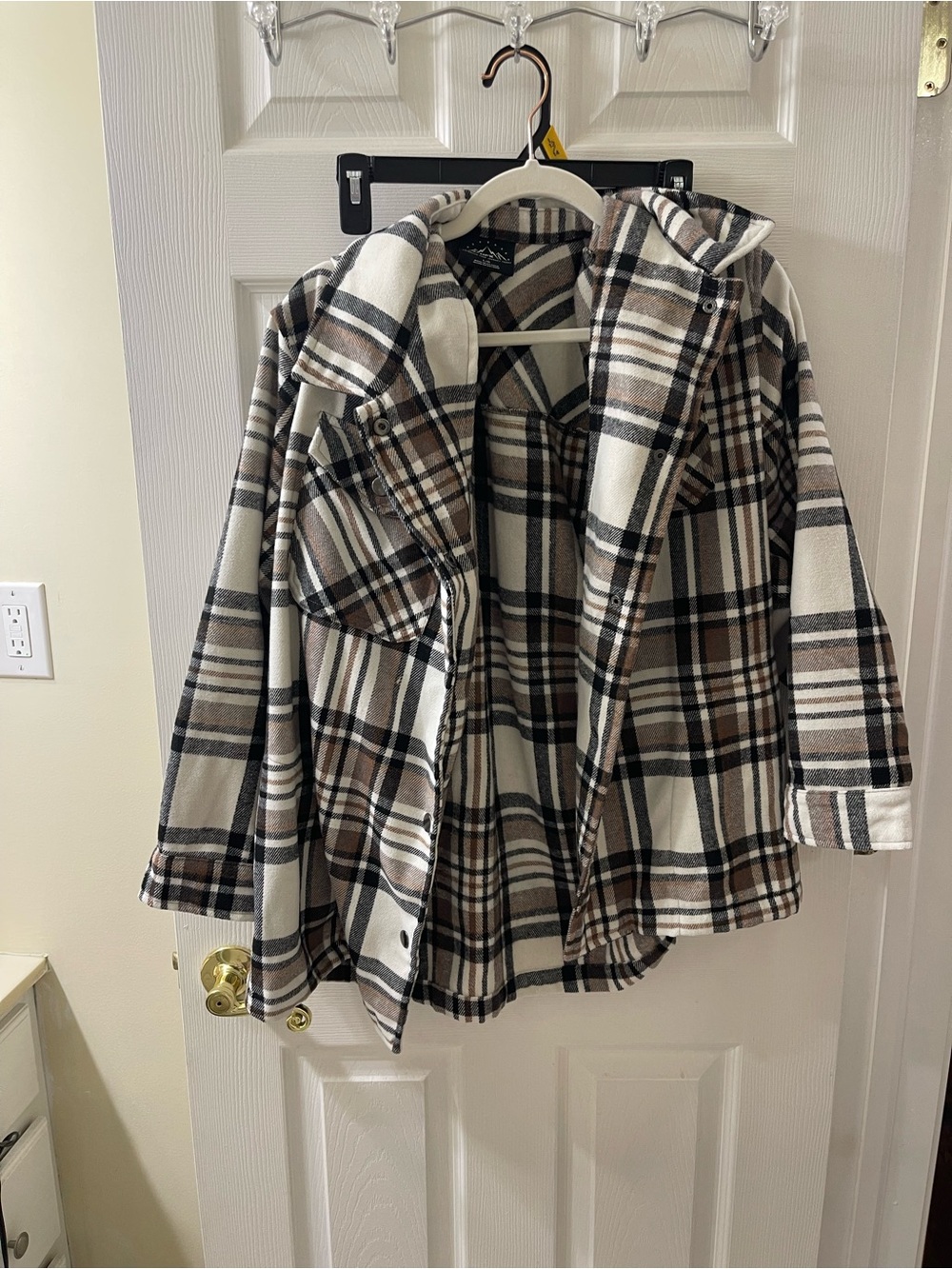 Plaid Shacket - Brown & Cream